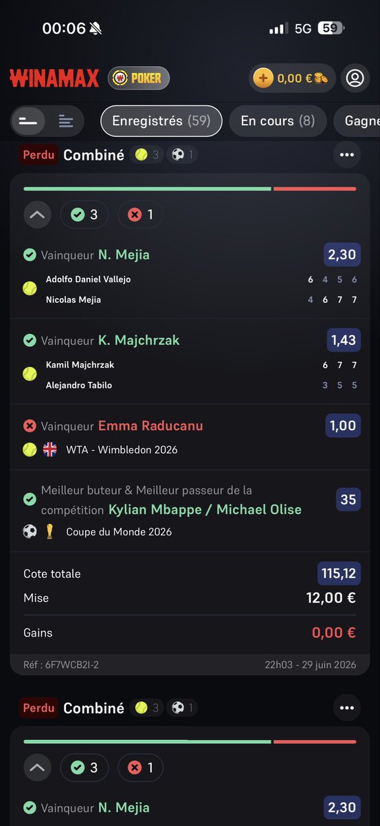 babinks92i's tweet photo. @WinamaxSport pouvez vous régularisez Emma Raducanu a abandonné avant même le début du tournoi https://t.co/lqD5u8CYqn