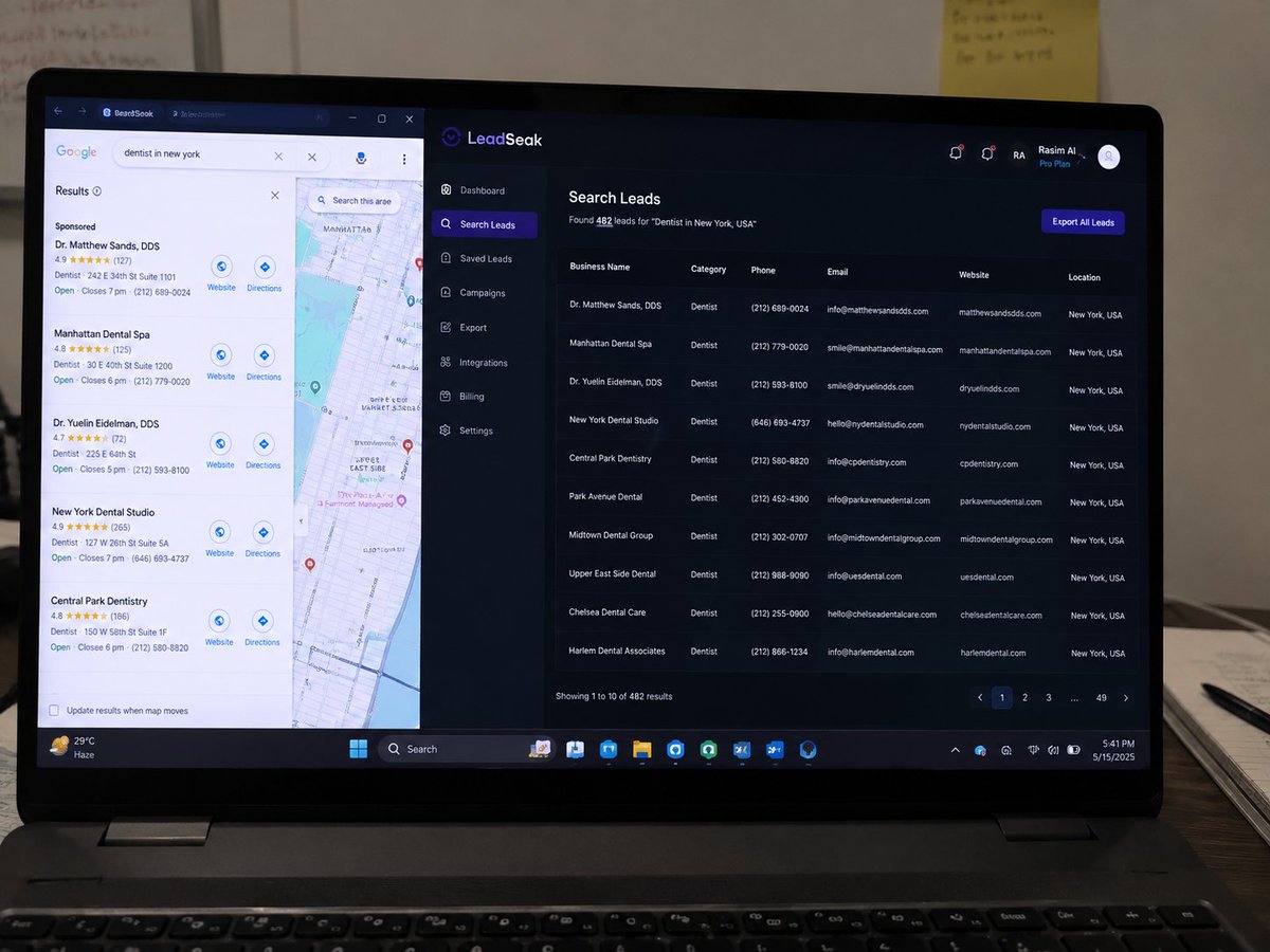 jaffery_for's tweet photo. Most people don't need more leads.

They need better leads.

That's why I'm building LeadSeak.

Search businesses on Google Maps, find verified contacts, and reach the right clients in minutes.

Building in public. 🚀
#buildinpublic #SaaS #LeadGeneration #B2B #Sales #Startups https://t.co/U6RpH9cwLf