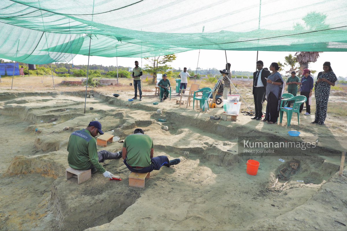 kumanan93's tweet photo. Chemmani Mass Grave – Phase 3 | Day 38

During today’s excavation at the Chemmani mass grave site, 8 more human skeletons were cleaned and identified under the supervision of the Jaffna Magistrate’s Court.

The total number of human skeletons cleaned and identified across all three phases of Chemmani mass grave excavation has now reached 454, while 440 have been fully exhumed.

#ChemmaniMassGrave #SriLanka