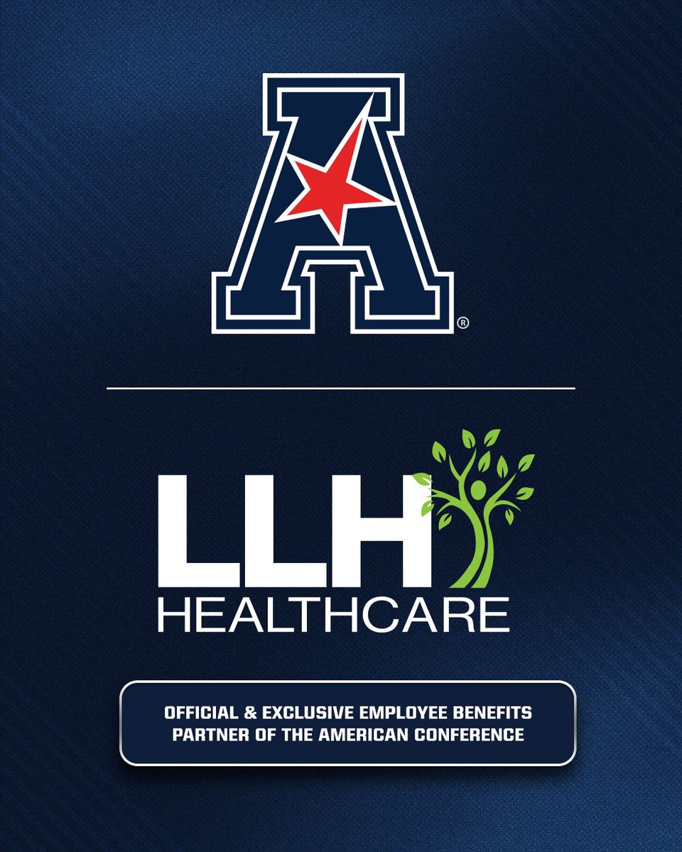 American_Conf's tweet photo. The American and LLH Healthcare are building on their partnership 🤝

The multiyear extension expands LLH's relationship with the conference, including serving as the title partner of the American Conference Football Championship from 2026-28 🏈

🔗https://t.co/VE2CJnT6Ga

#BuiltToRise