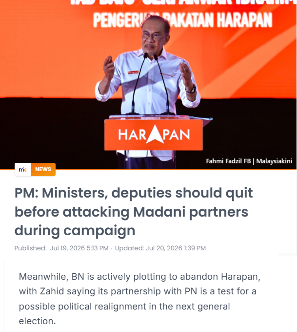jameschin110's tweet photo. 🤪🤪🤪Is something wrong with Anwar? How can you afford to be so accommodating toward UMNO when they are actively plotting to bring down your government?
Let me be blunt:
If UMNO performs strongly in N9, Melaka will almost certainly trigger a state election. And if UMNO wins big in Melaka, they will use that momentum to pressure you into calling an early #GE16 so they can seize federal power.  
Yet despite this reality, you are instructing PH candidates not to attack BN. What exactly is going on? What is wrong with you? Do you have a master plan to stay in power as junior partner to UMNO post #GE16?  UMNO/BN is going with PN/PAS for GE16. It is clear as sunlight and you cannot see? What is wrong with you?