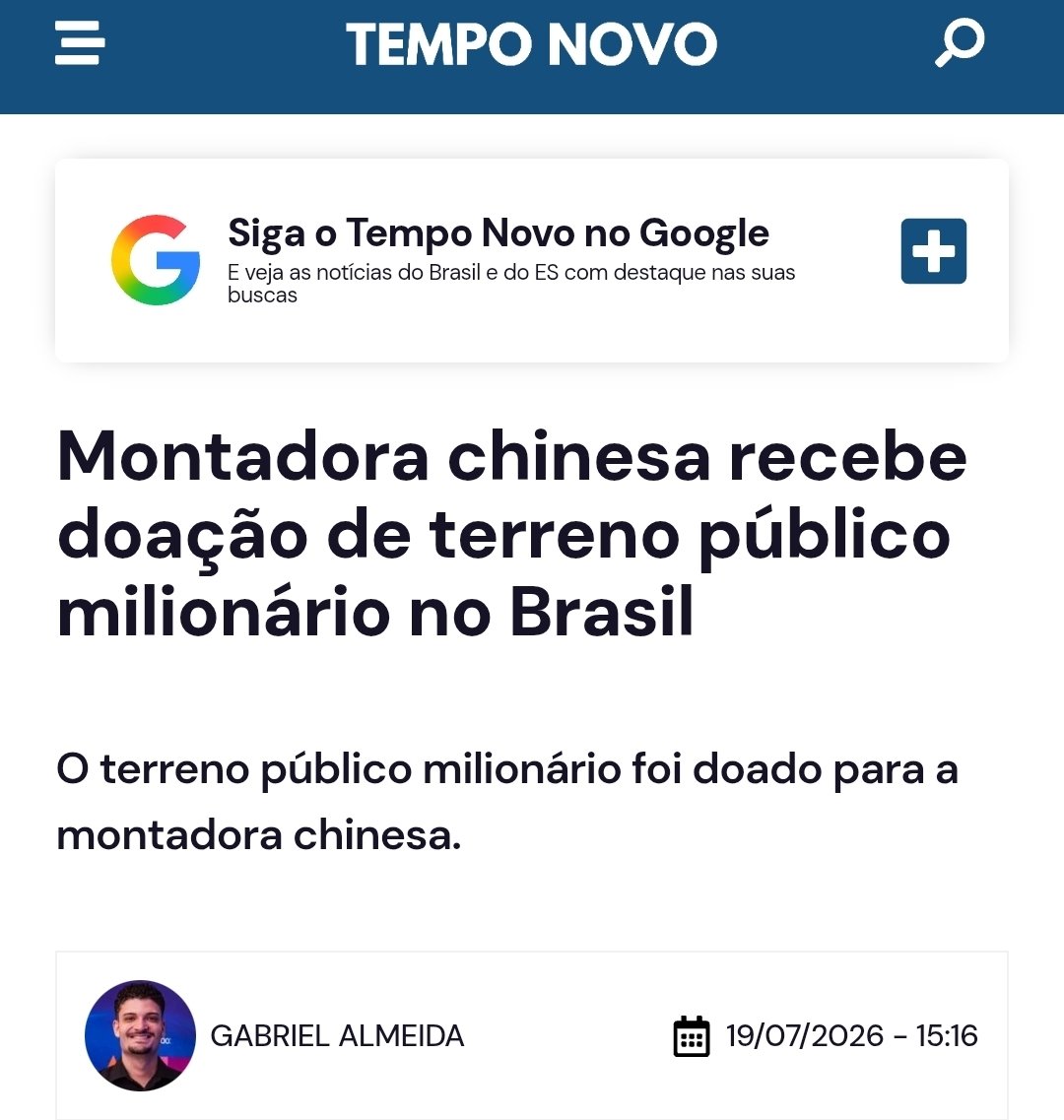 Terra__Brasilis's tweet photo. Soberania é doar terras brasileiras aos chineses? https://t.co/g0iiaVtsZg