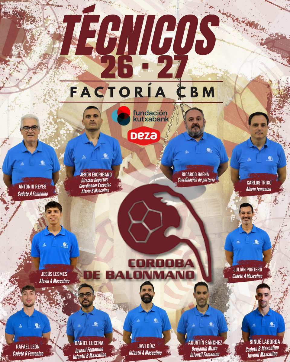 CordobadeBM's tweet photo. Ellos convierten la ilusión en aprendizaje, el esfuerzo en valores y cada entrenamiento en una oportunidad para crecer 🚀 Os presentamos al equipo de técnicos de la #FactoríaCBM 2026-2027, comprometidos dentro y fuera de la cancha
💪 ¡Muchísima suerte para la nueva temporada! https://t.co/Lt1PKQhzXZ