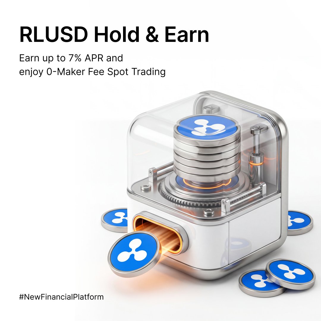 Bybit_Official's tweet photo. Introducing RLUSD Hold &amp; Earn on Bybit: Powered by @Ripple 🤝

Hold RLUSD. Earn RLUSD. Every single day.

✅ Earn 7% APR on RLUSD — no staking, no lock-up, reward payout every single day.
✅ 0 maker fee on RLUSD/USDT spot pairs