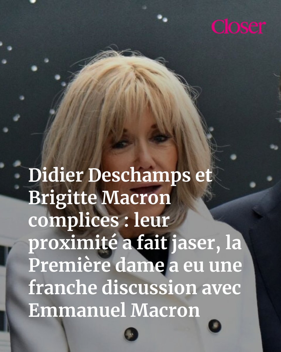 closerfr's tweet photo. 👉 https://t.co/X00r6U27T3
Didier Deschamps et Brigitte Macron affichent une grande complicité qui aurait pu faire jaser de nombreuses personnes. https://t.co/R2acpDhigc