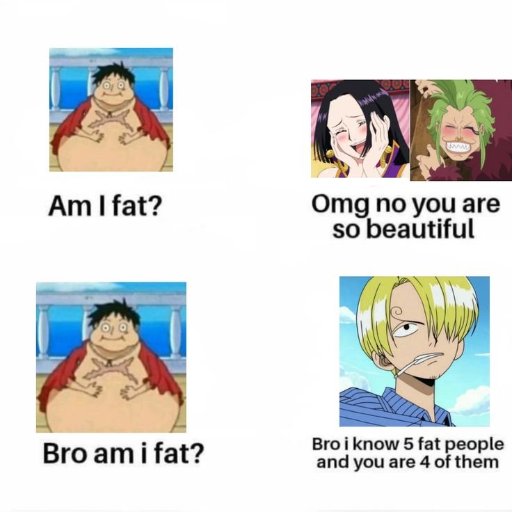 Wolfcanhunt's tweet photo. And he became fat eating your food sanji 😭😭🤣🤣 https://t.co/4EDSiue1uw