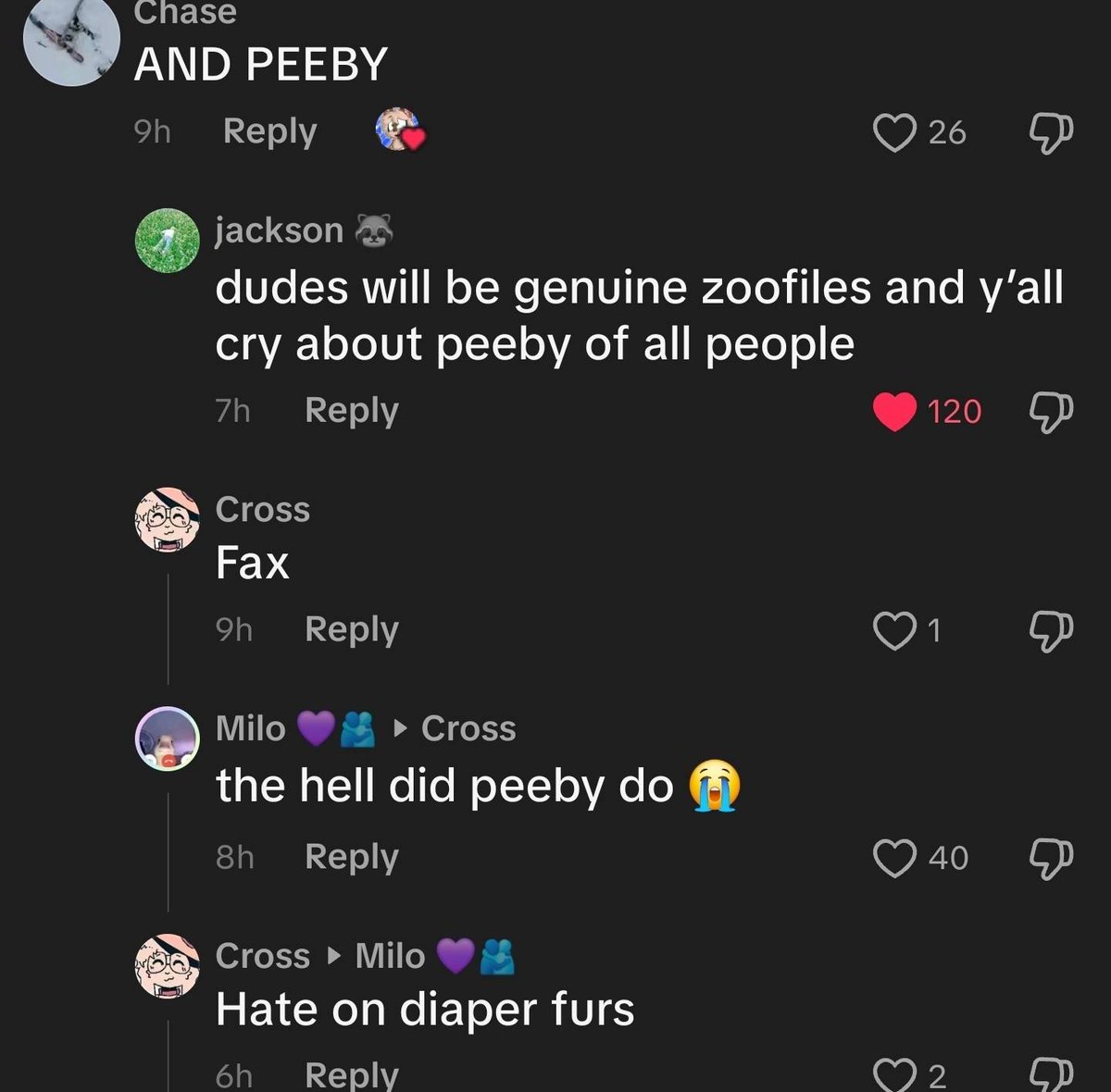Pawizes's tweet photo. some of us gotta die dude. DUDE IS HATING ON PEEBY FOR HATING ON PEDOS ??? https://t.co/8IlA5xoIDs