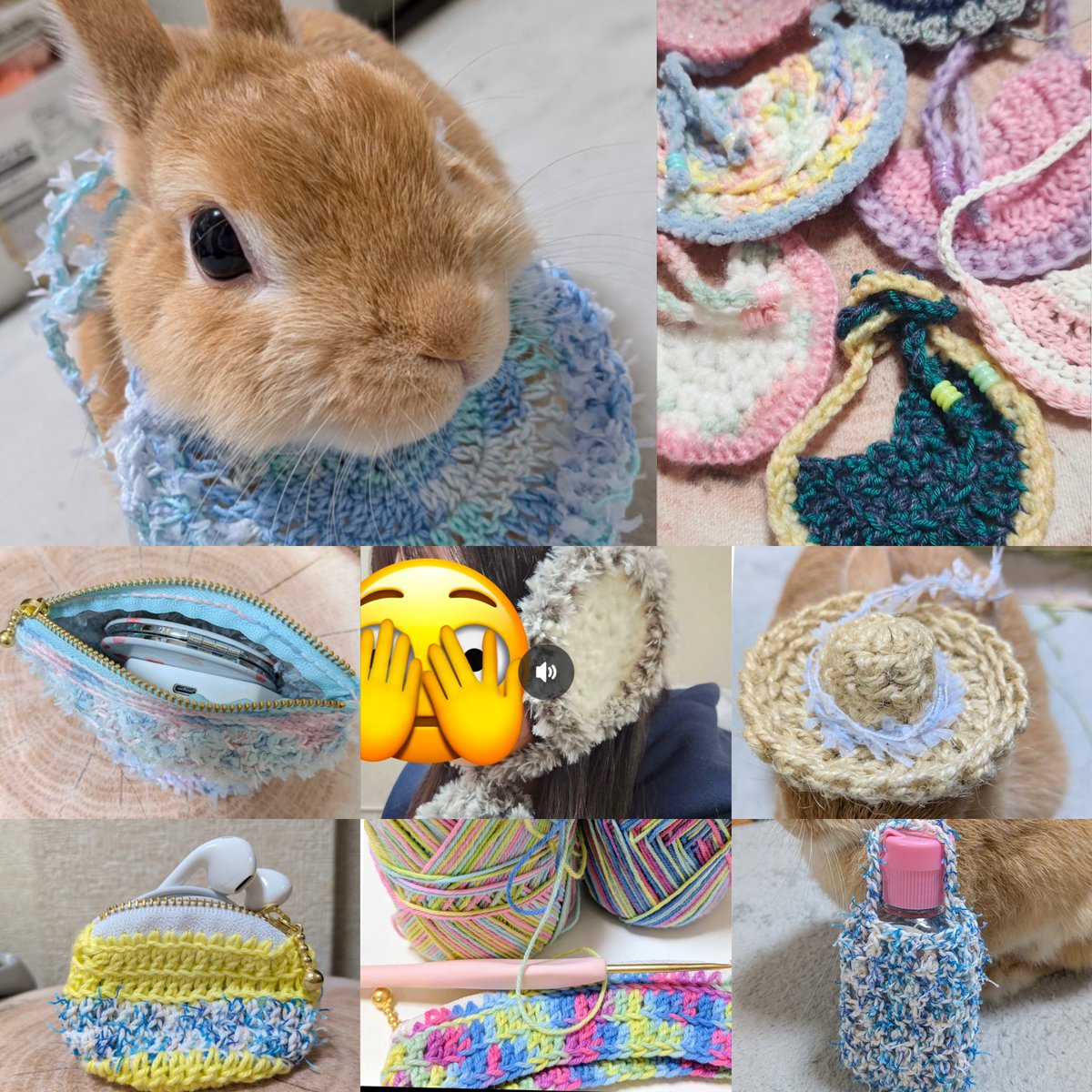 mmmaiammm7's tweet photo. 我が家のうさぎ琥珀ちゃん🐇と編み物たち🧶
tantanと共通の趣味🧵知ってうれしかった✨遅くなりましたぁ🍀 https://t.co/V879USYzc9
