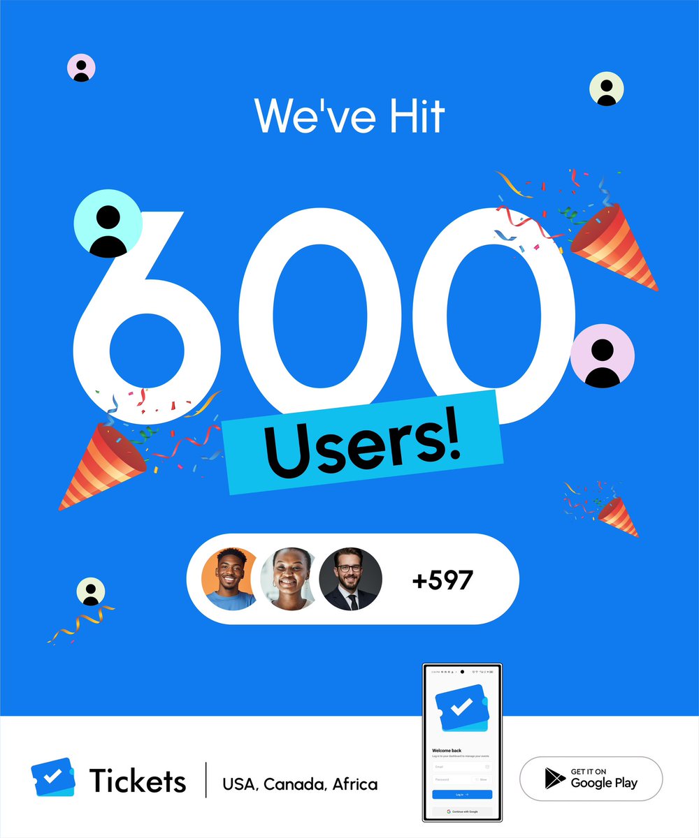 MaxifyTickets's tweet photo. We've Hit 600 Users!

Countless successful events.
One platform built to simplify event operations

Thank you for trusting Maxify Tickets to power your events.

Visit https://t.co/uAurISfEIV to create your account and start managing your events with ease.

#MaxifyTickets https://t.co/p5f6lkubXV