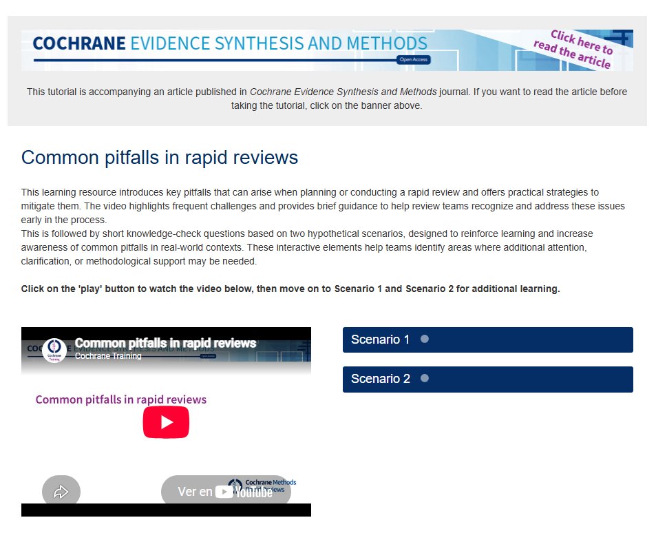 biblioGetafe's tweet photo. 🧐📘 Rapid Reviews: A Tutorial, de Cochrane, ofrece orientación sobre métodos y decisiones clave para revisar intervenciones con rapidez y rigor.

🔗 https://t.co/FKlcAcLBkF

#RapidReviews #EvidenceSynthesis https://t.co/CpnrcP0dbH