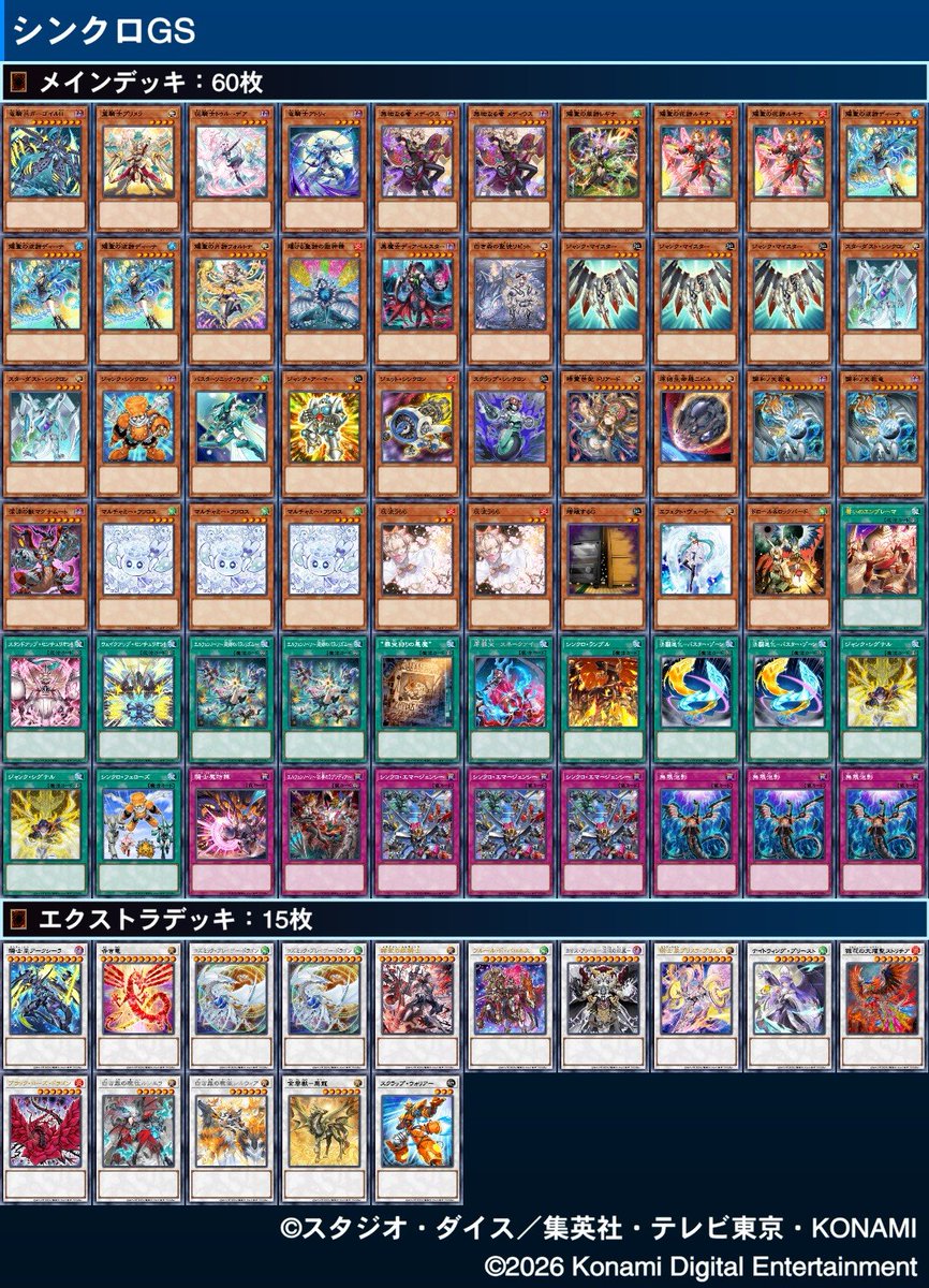 titanium_MD's tweet photo. 遊戯王の日
使用デッキ:シンクロGS
1戦目　獄神　後○
2戦目　破械　後×
3戦目　ウィッチクラフト　後○
今回は新規のドリアードを試してみたけど使う機会がなかったな…
もしドリアードが良さげならディアベルとリゼットを抜いて初動や誘発を増やせれるから試してみたいな https://t.co/vR15es80M1