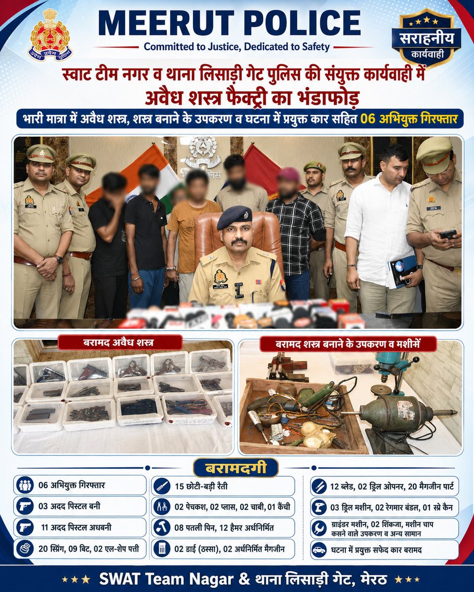 HariKumar0506's tweet photo. मेरठ पुलिस की हथियार तस्करी के खिलाफ अपराधियों के खिलाफ लगातार कमर तोड़ कार्यवाही appriciation to meerut police #meerutpolice #sspmeerut 
@meerutpolice https://t.co/L2ksetkl1S