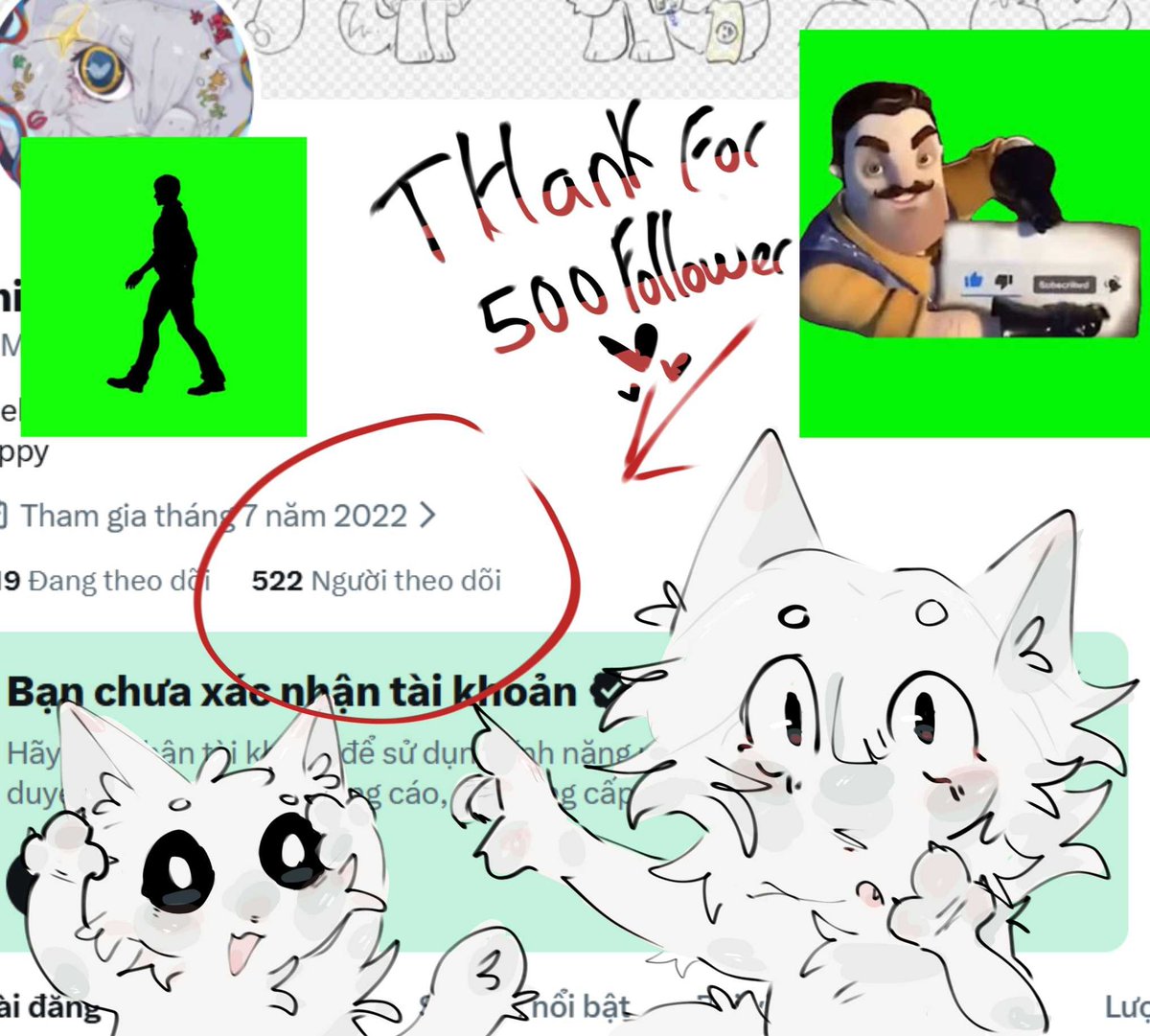 Mekiowo's tweet photo. THANK YALL for 500 follower !!🫀 https://t.co/iGtGwE4PwC
