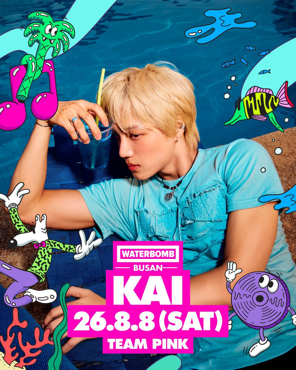 aa_jongin's tweet photo. Kai will perform at WATERBOMB BUSAN on August 8, 2026 (TEAM PINK).

and at WATERBOMB KAOHSIUNG on September 13, 2026 (TEAM BLUE). https://t.co/acOnvJFOG3