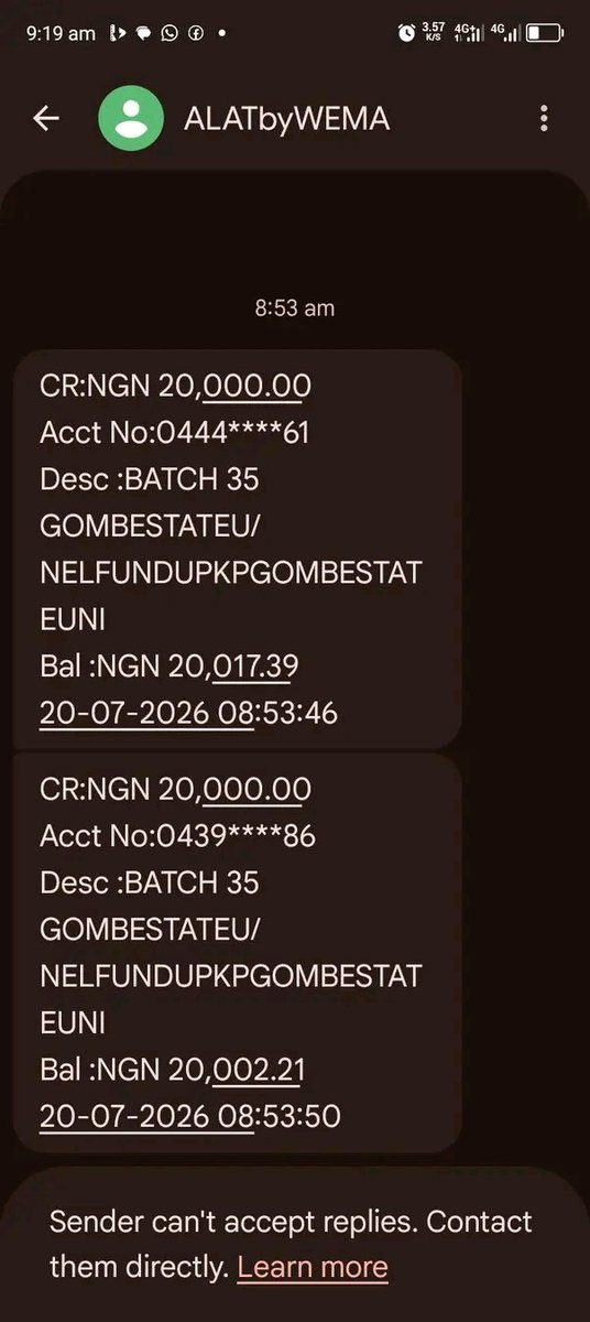 NELFUND_NG's tweet photo. 🚨 UPKEEP ALERT! 🔥
NELFUND upkeep has started dropping for beneficiaries.
If you haven't received yours yet, don't panic payments are often processed in batches.
Stay hopeful and keep checking your account.
Follow for verified updates.
#NELFUND #NELFUNDImpact #NelfundStudentLoan https://t.co/Niu1wc1hWV