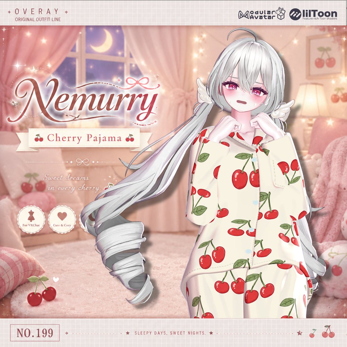 BoothOveray's tweet photo. 【新作衣装のお知らせ📢】
【50% Sale】 Nemurry 【19アバター対応】 https://t.co/Ye5yydtaOY 
https://t.co/nK4zgPhG3s

【RTキャンペーン】  RT＆フォローしてくれた方の中から、 抽選で3名様にフルセットをプレゼントします   
~07.23 (KST 15:00)   
 #OverayCloset #booth_pm https://t.co/ZP2vO527b2
