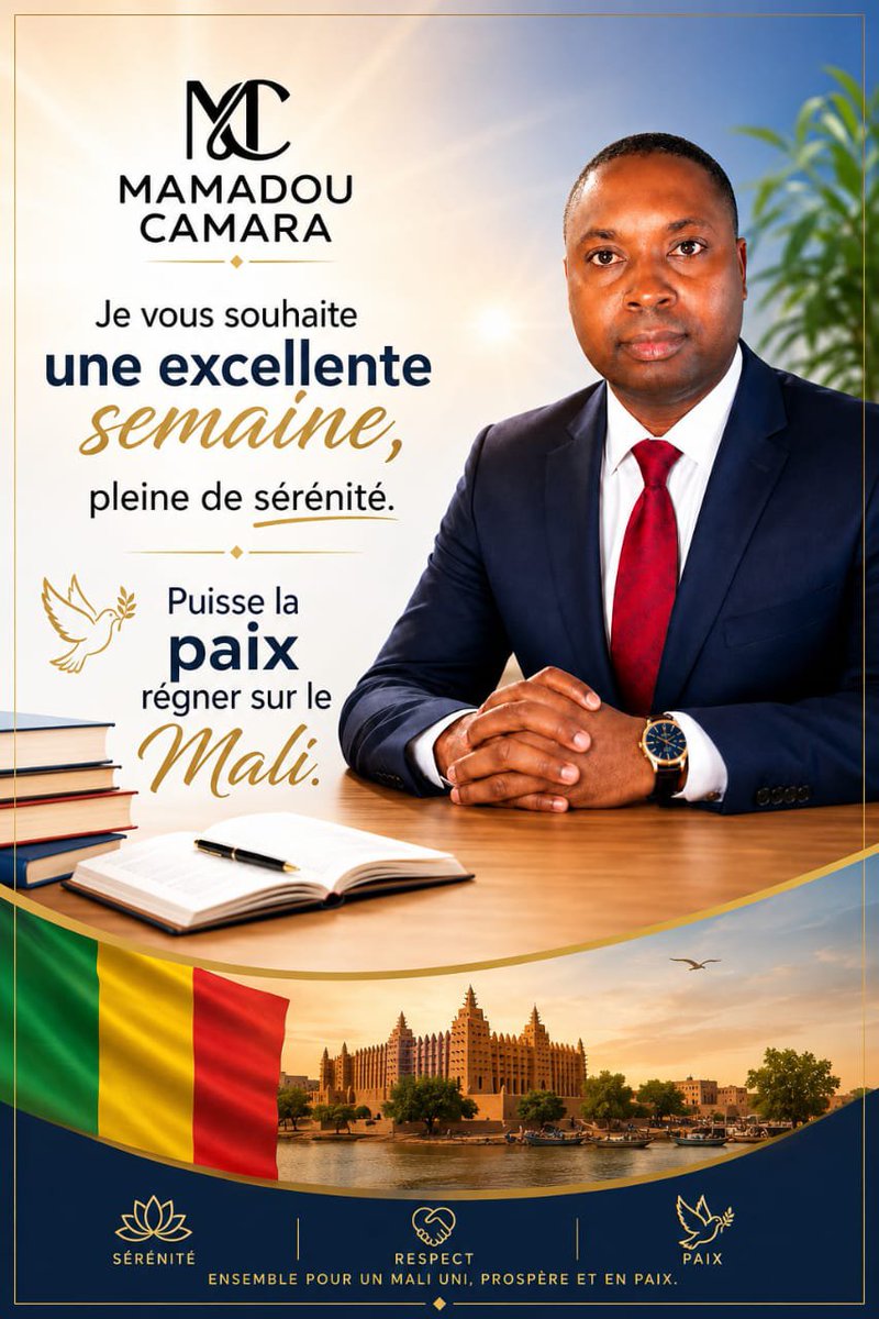 ndomamma's tweet photo. Je vous souhaite une excellente semaine, pleine de sérénité. Puisse la paix régner sur le Mali. https://t.co/QeRDBfwkcc