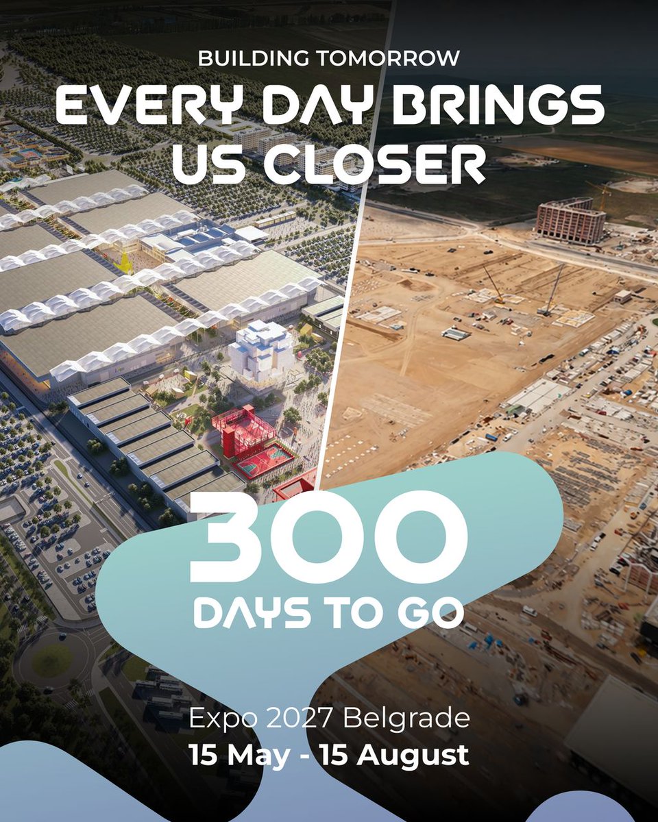 ZimTradeAlerts's tweet photo. 300 days to go until the world comes together in Belgrade. 🌍

We are getting ready to share our stories, cultures, and ideas at the world's largest playground.

See you at Expo 2027 Belgrade!
#Expo2027Belgrade #PlayForHumanity https://t.co/UvMiiTyHtJ