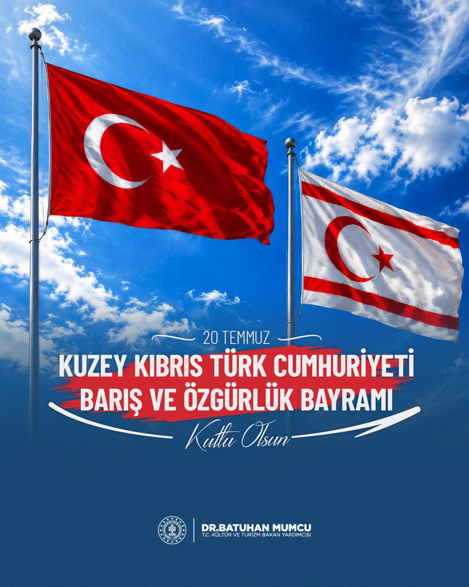 BatuhanMUMCU's tweet photo. Kıbrıs Türk halkının özgürlük mücadelesini taçlandıran #KıbrısBarışHarekâtı’nın 52. yıl dönümünü ve Barış ve Özgürlük Bayramı’nı gururla kutluyorum.

Bu büyük zafer; Türk milletinin sarsılmaz iradesinin, güçlü devlet otoritesinin ve kararlılığının tarihe kazınmış nişanesidir.

Kıbrıs, Türk’ün vatanıdır. Ve ilelebet Türk yurdu olarak kalacaktır.

Bu kutlu mücadelede canlarını vatan uğruna feda eden aziz şehitlerimizi rahmet, minnet ve saygıyla yâd ediyor; kahraman gazilerimize şükranlarımı sunuyorum.🇹🇷