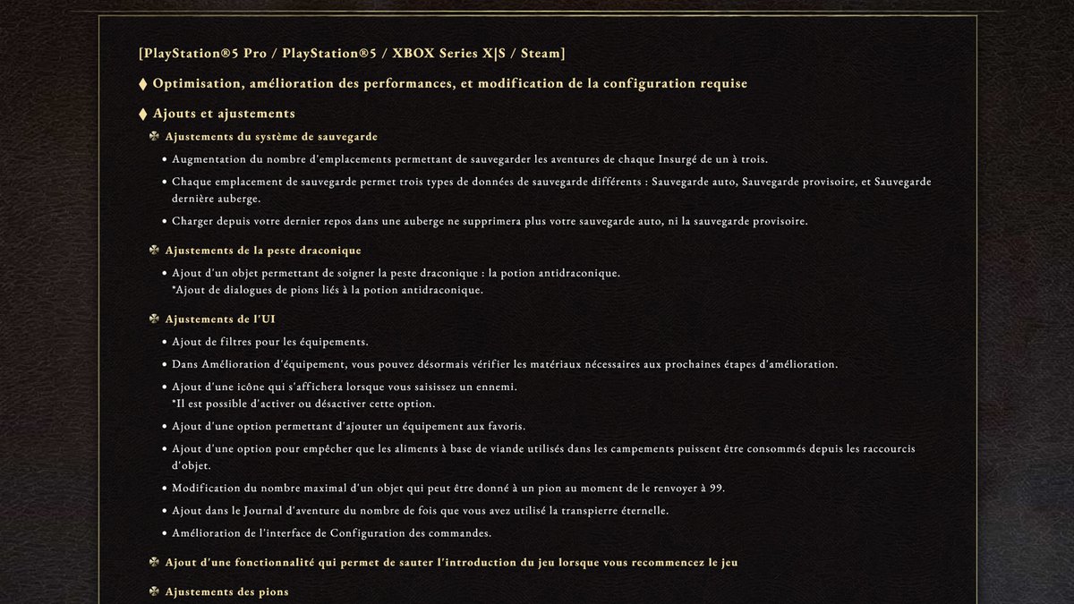 capcom_france's tweet photo. La mise à jour d’août de #DD2 apportera des améliorations de performances pour toutes les  plateformes, des emplacements de sauvegarde supplémentaires, et beaucoup  d’autres ajouts et ajustements !

Retrouvez tous les détails sur le site web :
📜 https://t.co/z19UZtQzvY https://t.co/MQV7P91zeu