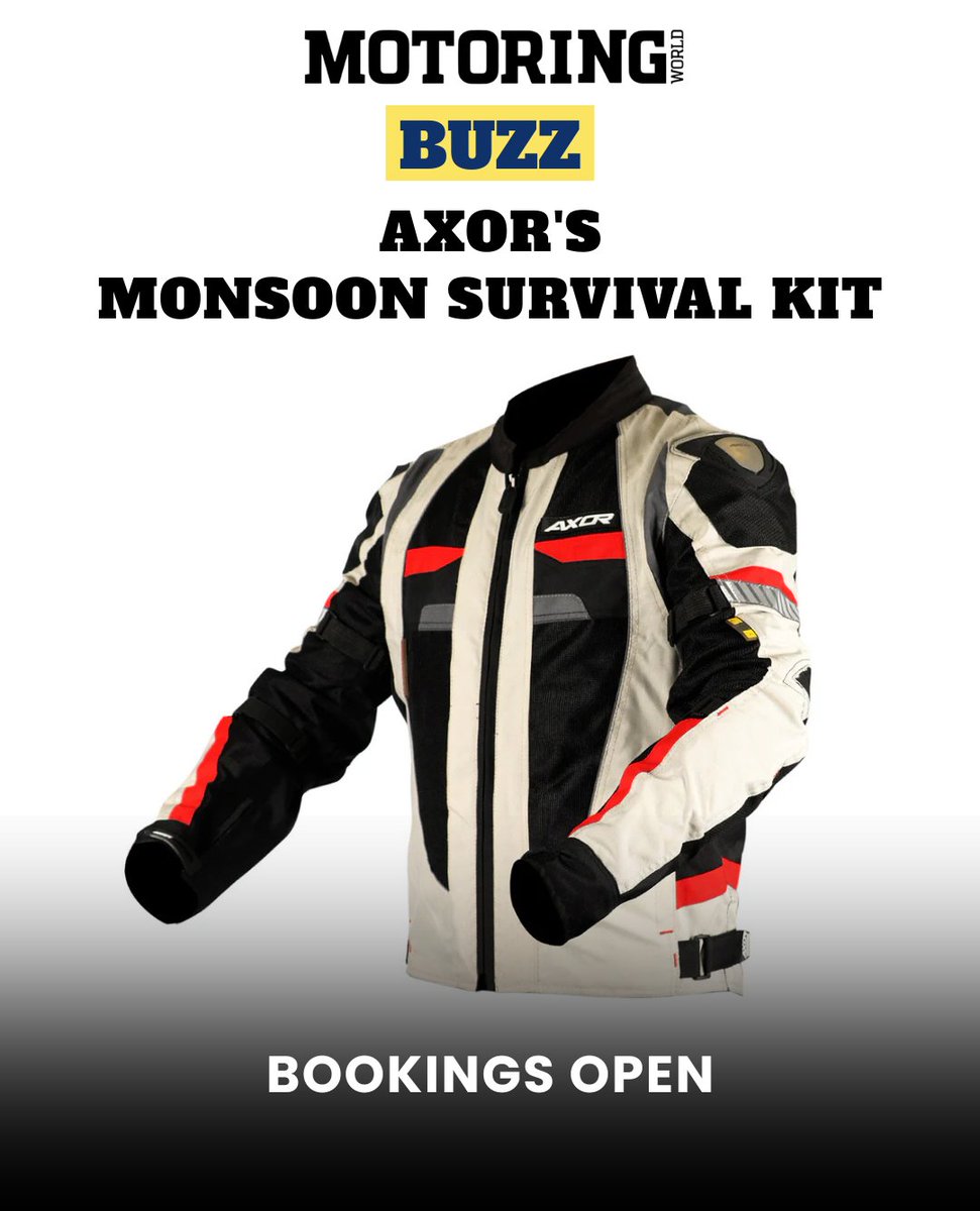 MyMotoringWorld's tweet photo. The monsoon brings slippery roads, poor visibility and unpredictable conditions. @AxorHelmets Monsoon Survival Kit highlights the essential gear every rider should have before heading out. What's your must-have?
#AXOR #AXORHelmets #RideSafe #MonsoonRiding #MotorcycleGear https://t.co/uF0MlSPTaA