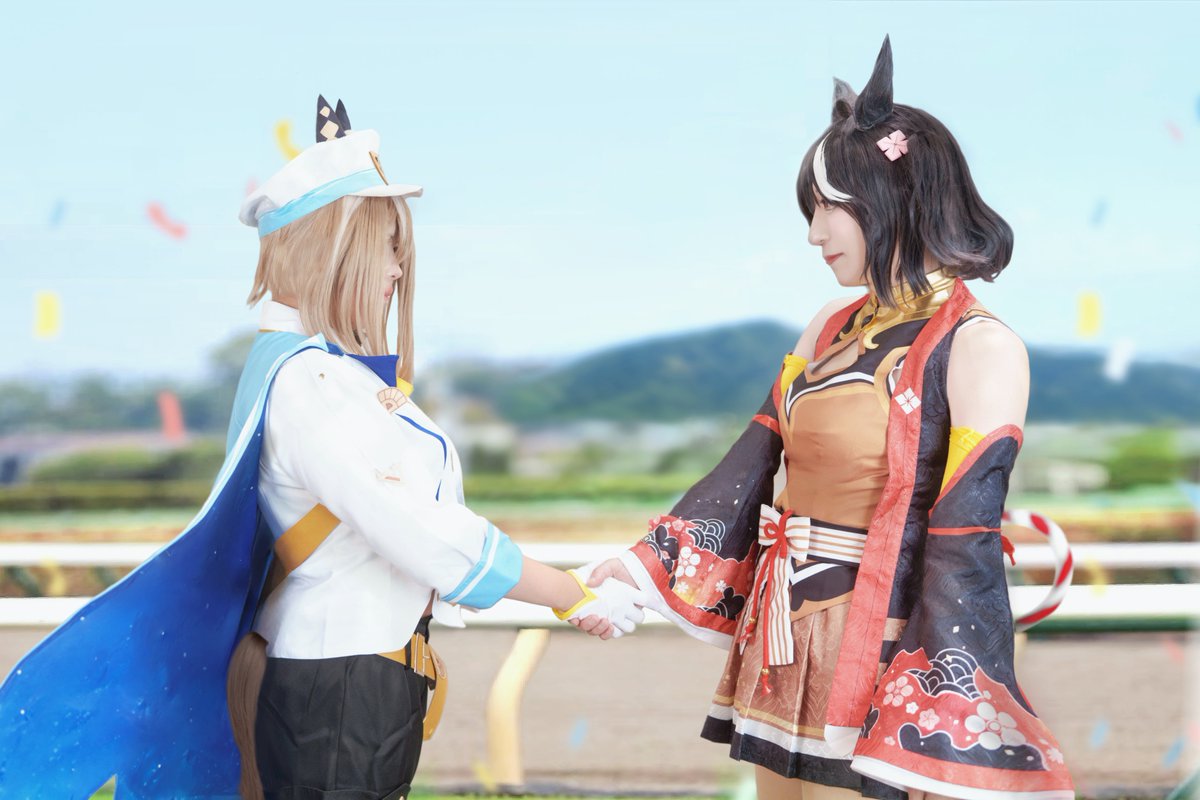 nakorurunoyoru's tweet photo. 【cosplay】
ウマ娘プリティーダービー Season 3
Episode12　第37回ジャパンカップ

「――おめでとう、シュヴァルちゃん」

キタサンブラック：相田ナコ
シュヴァルグラン：ゅらさん（@yura0u_u0）

撮影：あべ遊戯さん（@abeyugi）
編集：aoiさん（@wasabiaoiwasabi）
#umamusumecosplay https://t.co/cyUdtGnvCe