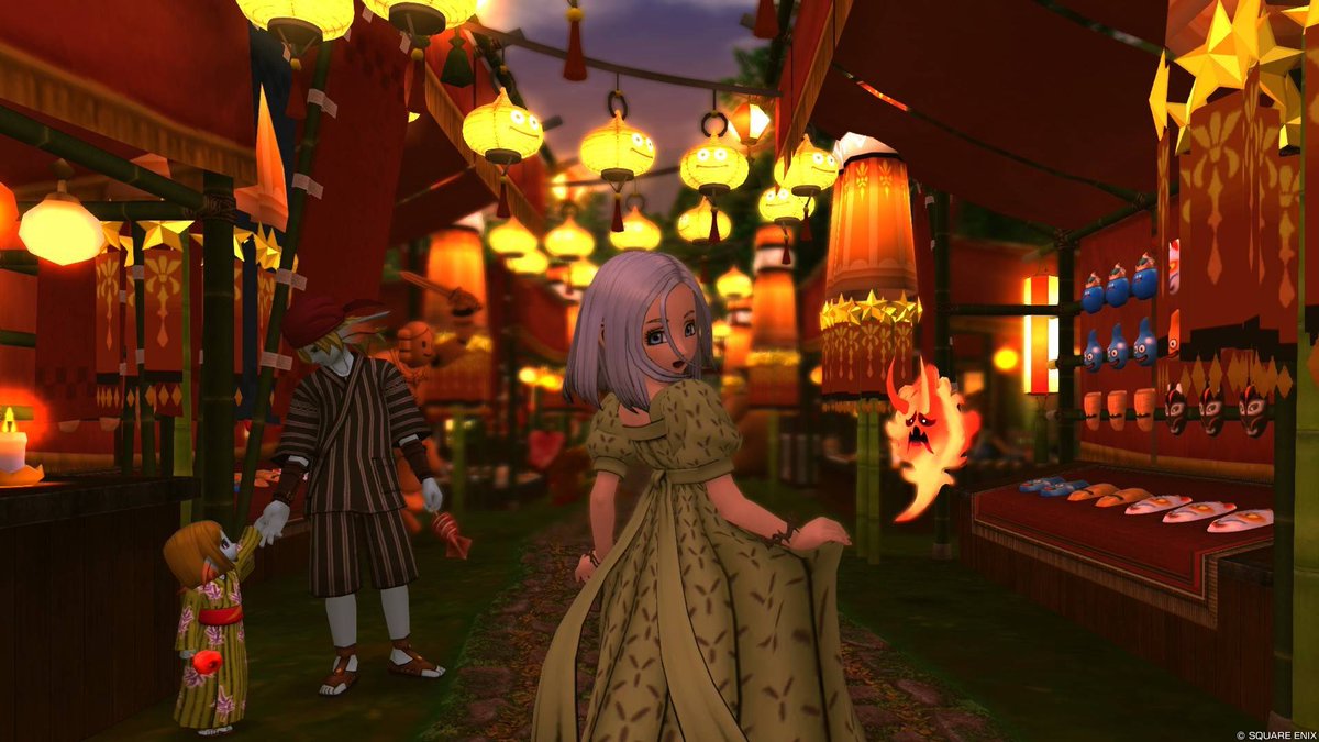 TamaN_dqx's tweet photo. 毎年崩しては同じ構図になる大好きな縁日屋台ハウジング🏮
祭囃子オルゴールくださーい
#乗っかれハウジング万博2026 https://t.co/AoiwSTnkNr