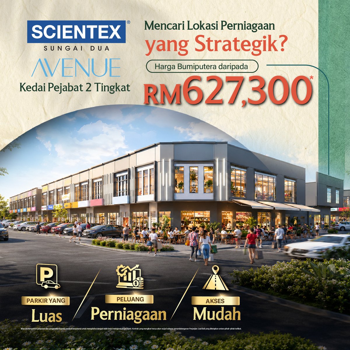 ScientexTG's tweet photo. 𝐀𝐕𝐄𝐍𝐔𝐄 @ 𝐒𝐜𝐢𝐞𝐧𝐭𝐞𝐱 𝐒𝐮𝐧𝐠𝐚𝐢 𝐃𝐮𝐚

💰 𝐇𝐚𝐫𝐠𝐚 𝐁𝐮𝐦𝐢𝐩𝐮𝐭𝐞𝐫𝐚 𝐝𝐚𝐫𝐢𝐩𝐚𝐝𝐚 𝐑𝐌𝟔𝟐𝟕,𝟑𝟎𝟎*
📍 Lokasi strategik
🚗 Parkir yang luas
🛣️ Akses mudah

📍 𝐒𝐜𝐢𝐞𝐧𝐭𝐞𝐱 𝐒𝐮𝐧𝐠𝐚𝐢 𝐃𝐮𝐚 𝐒𝐚𝐥𝐞𝐬 𝐆𝐚𝐥𝐥𝐞𝐫𝐲 
📞 04-573 5833
📱 012-477 5583 https://t.co/4qnIYakyyb