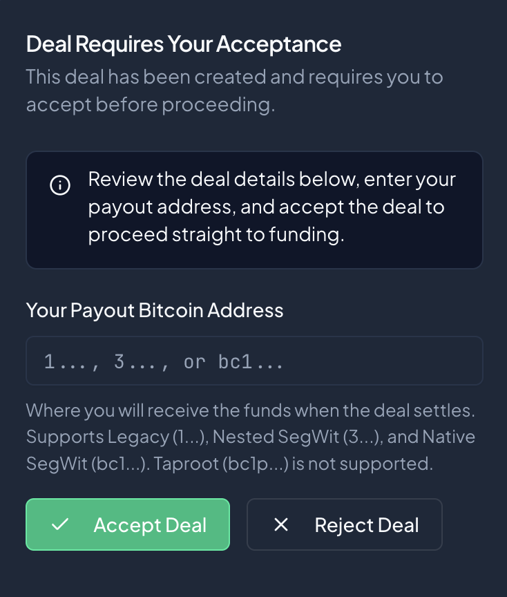 TetrapolarHQ's tweet photo. We have reduced the number of steps that Buyer and Seller have to take to fund the deal from 3 to 1: deal creation and acceptance now include payout/refund address forms. As soon as the deal is accepted, it can be funded right away. No extra steps. https://t.co/FJfdlSjQkA