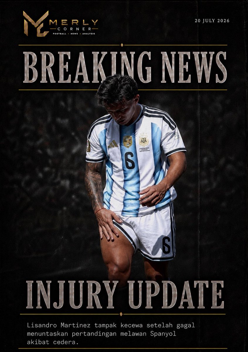 merlycorner's tweet photo. menjadi salah satu tembok tangguh selama Piala Dunia, Lisandro Martinez malah harus meninggalkan pertandingan lebih cepat di partai final.
di menit ke 44 ia harus ditarik keluar setelah memegangi paha nya.

melihat riwayat cedera nya dalam beberapa tahun terakhir, tentu membuat fans Manchester United khawatir. 
cedera fraktur metatarsal (tulang kaki kanan), cedera MCL (ligamen lutut),  cedera ACL (ligamen lutut) yang mana salah satu cedera paling berat dalam sepak bola.

banyak yang khawatir, cedera ini berhubungan dengan cedera ACL nya musim lalu. namun sampai saya menulis ini, belum ada kabar lanjutan mengenai cedera beliau.
namun semoga, cedera ini hanya cedera hamstring biasa yang di akibatkan kelelahan karena intensitas Piala Dunia saat memasuki fase gugur. meskipun cedera hamstring pun memakan waktu berminggu-minggu untuk proses pemulihan.

namun jika memang berhubungan dengan cedera ACL nya, maka siap-siap fans United untuk tidak bisa menyaksikan Martinez membela United untuk waktu yang tidak sebentar.

Get Well Soon, Butcher !