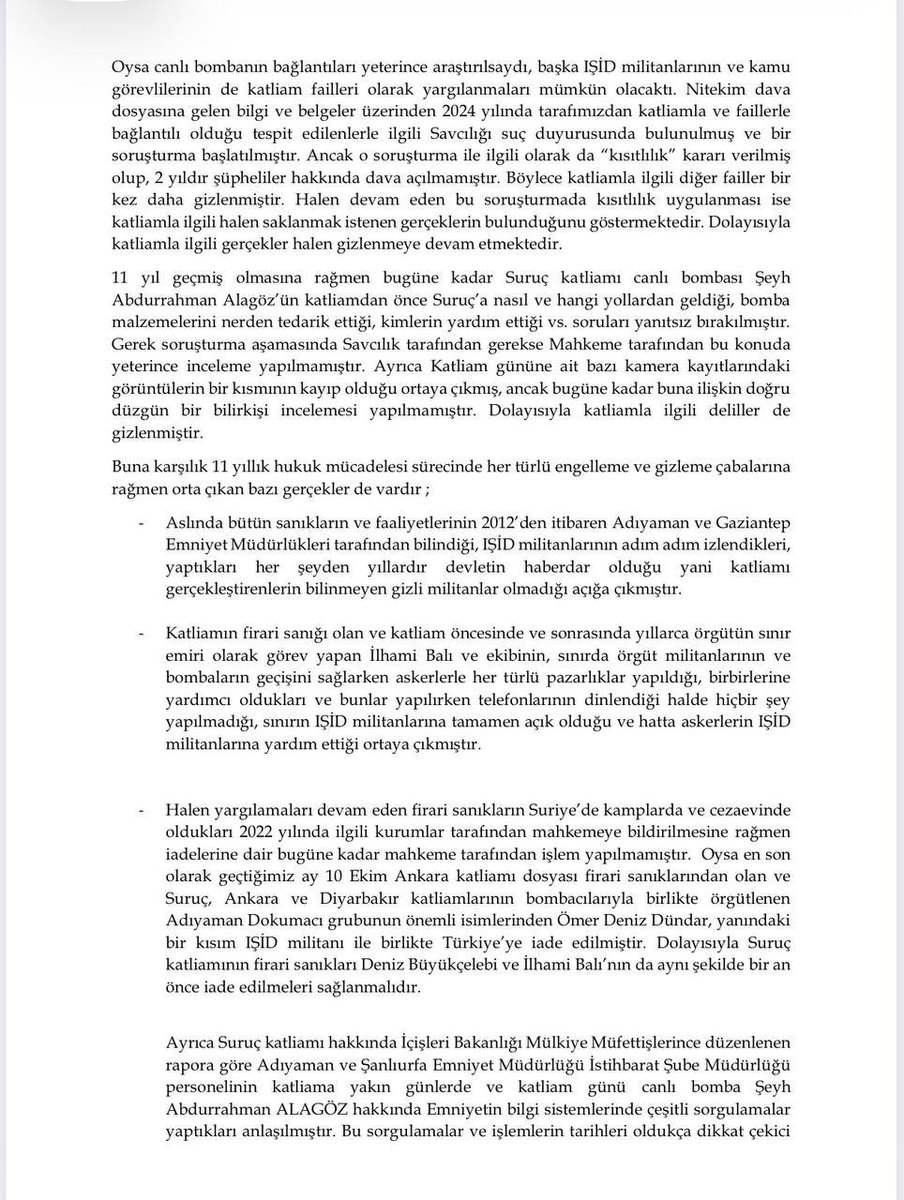 Surucicinadalet's tweet photo. 🟠Suruç katliamının 11. yılında Suruç için adalet platformu olarak katliam davası ve adalet mücadelesine dair açıklamamızdır. https://t.co/wBPqPcdJdM