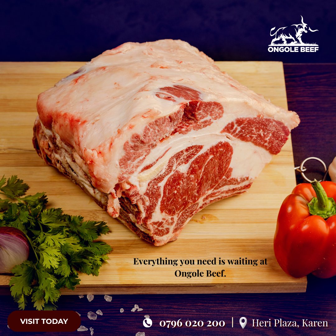 OngoleBeefKe's tweet photo. Why settle for ordinary when you can enjoy premium?
Visit Ongole Beef for expertly selected cuts that make every meal memorable.
📍 Heri Plaza, Karen
📞 0796 020 200
#OngoleBeef #FreshCuts #SteakLovers #TasteTheDifference https://t.co/oYjcfcB6tg