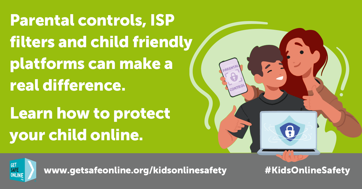 GetSafeOnline's tweet photo. Parental controls, ISP filters and child‑friendly platforms can make a real difference in safeguarding kids. Learn how to protect your child online #KidsOnlineSafety https://t.co/M0GZHbFpfN https://t.co/xaEFTbi8aQ