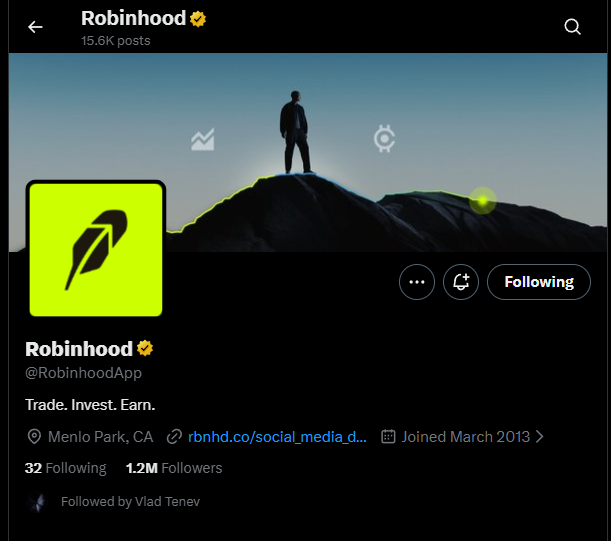 Trader0xRH's tweet photo. Robinhood have been shilling The Nietzschean Trader this whole time and people are yet to realize.. https://t.co/XKyisOkbbW