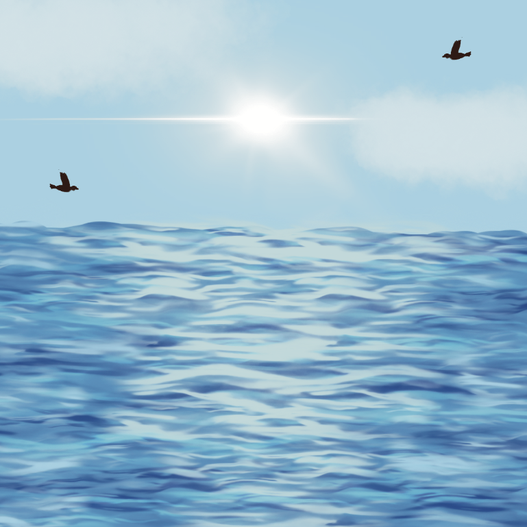 makorinel's tweet photo. 「海と太陽」
プロクリエイトで描きました。
海の日ですね。
#イラスト #オリジナル https://t.co/UKH05sYVKu