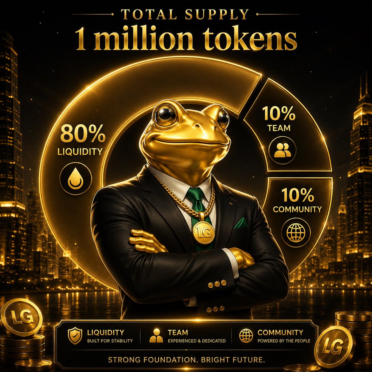 LordGoldhand's tweet photo. We’re excited to introduce $LG! 🚀. Built on a strong foundation for a bright future ✨.

Low supply, high conviction. $LGH is bringing ultra-bullish tokenomics to the Solana ecosystem! 📈💰🐸
 Visit our website to learn more!
 🌐Website: https://t.co/sLJdXdhoQa

#LGH #Solana #MemeCoin #LordGoldhand