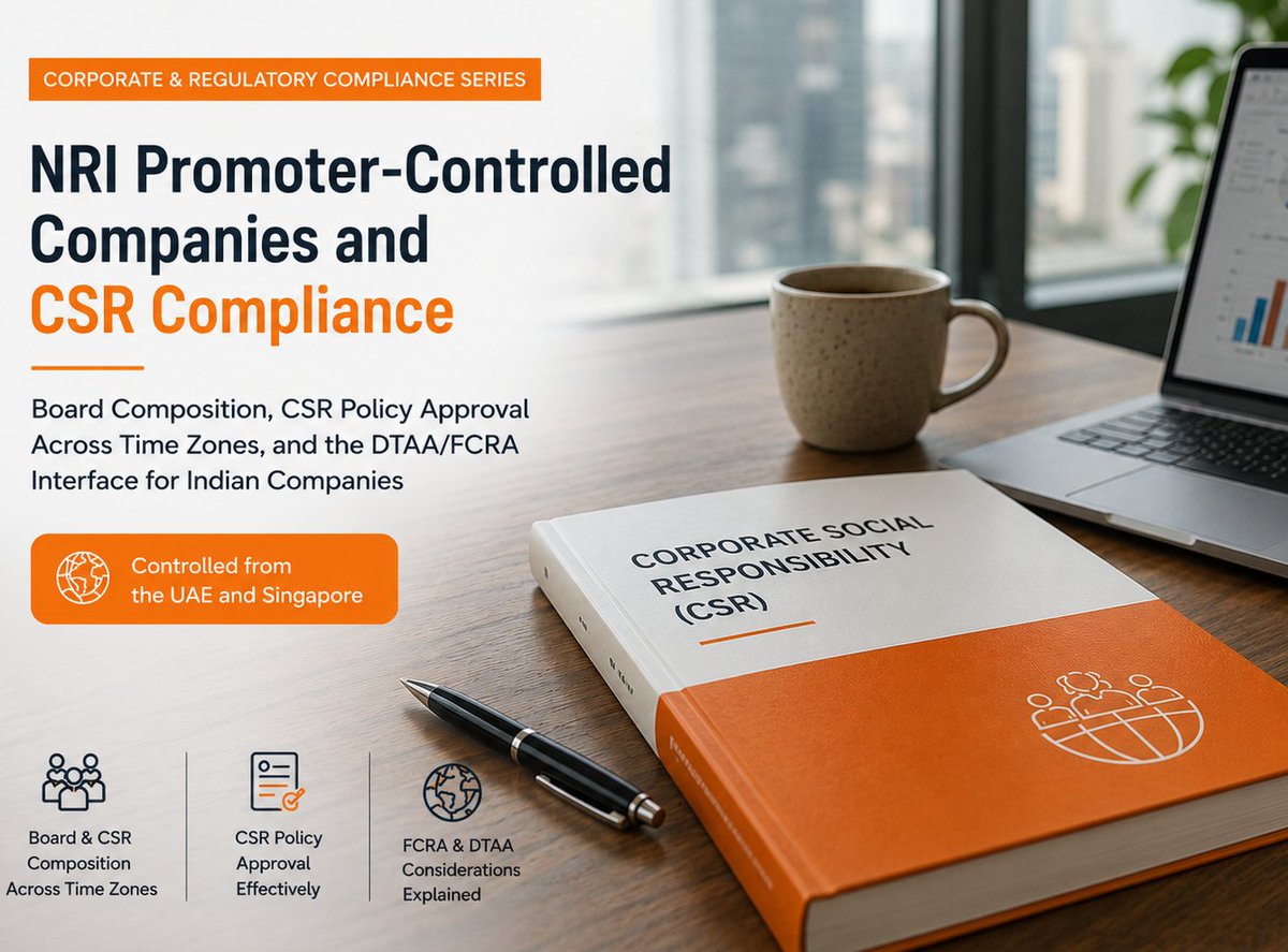 ss__partners's tweet photo. CSR obligations remain domestic. Governance becomes global.
Our latest article explores the practical compliance considerations for Indian companies managed by CSR cross-border corporate governance.
Read more: https://t.co/QEnno6ZfJn
#CSR #CorporateGovernance #NRI #Compliance https://t.co/ymoXEQDImo