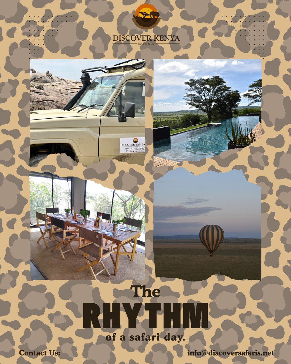 DiscovSafaris's tweet photo. A safari day has its own rhythm: early tea or coffee, morning game drive, breakfast, rest, lunch, afternoon drive, sunset, dinner and stories under the night sky. The small pauses matter as much as the sightings.
 https://t.co/IywOEIWFmq

#SafariLife #DiscoverKenyaSafaris https://t.co/QxG5wGfwJU