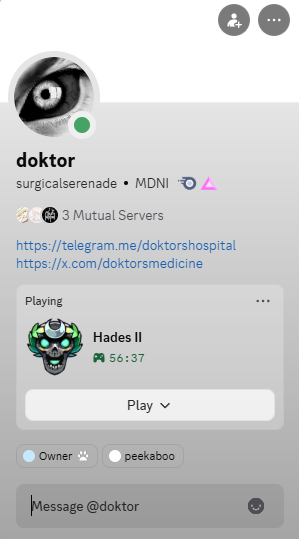 soberdolls's tweet photo. this is doktor, even tho he's denying the fact that this is one of his many alt accs, he has his steam linked. i will post the second proof of him interacting with a minor, with this same account named `anima`. #nsfwtwt #exposed #pedophile #discord #camshow
#2 https://t.co/QfGDys2uTA