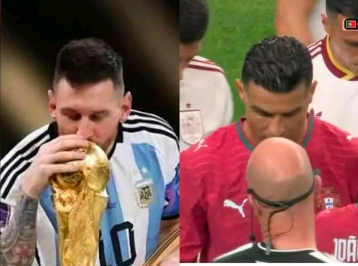 officialtesnixi's tweet photo. The World Cup trophy has a better relationship with Messi than Ronaldo fans have with reality. 🏆😂 https://t.co/YVBU6ihHfL
