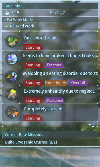 seren_gaming's tweet photo. Playing Palworld with an 8-year-old summed up in one screenshot https://t.co/PieoGDc8bP