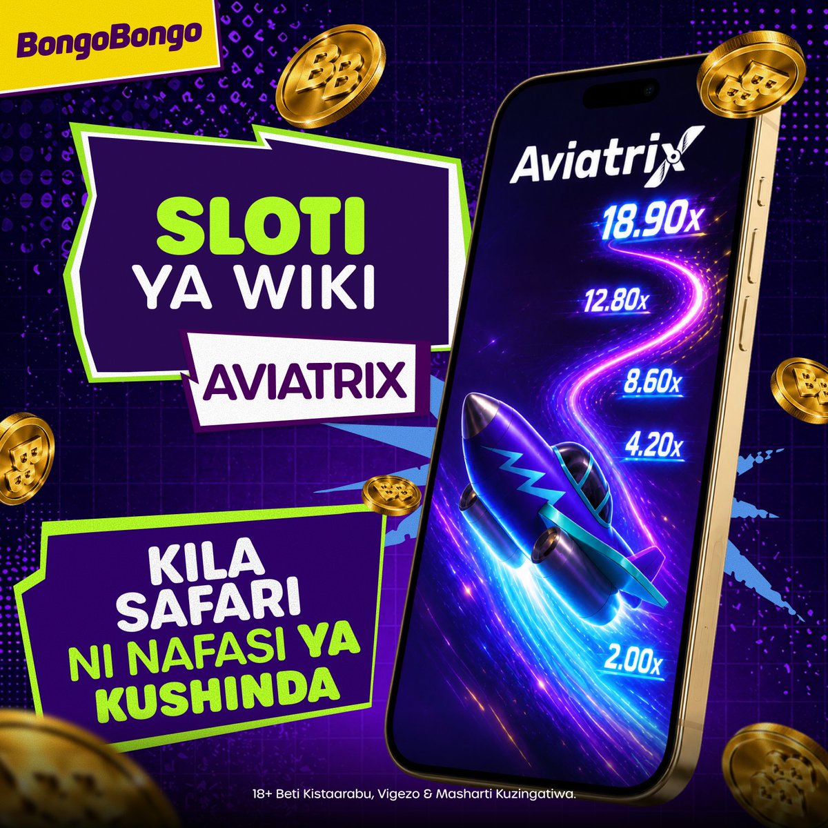 BongoBongo_TZ's tweet photo. ✈️ Mchezo wa Wiki: Aviatrix 🛩️

Iweke ndege yako mkao wa kushinda, jua muda wa cash out, uwe kinara! 🚀

🎮 Tengeneza ndege yako
 💰 Shinda mpaka 10,000x ya dau lako
 📈 Utaruka umbali gani kabla ya cash out?

Cheza hapa👇🏿
https://t.co/zM4zOU1qTy https://t.co/Iv0IkeZkkt