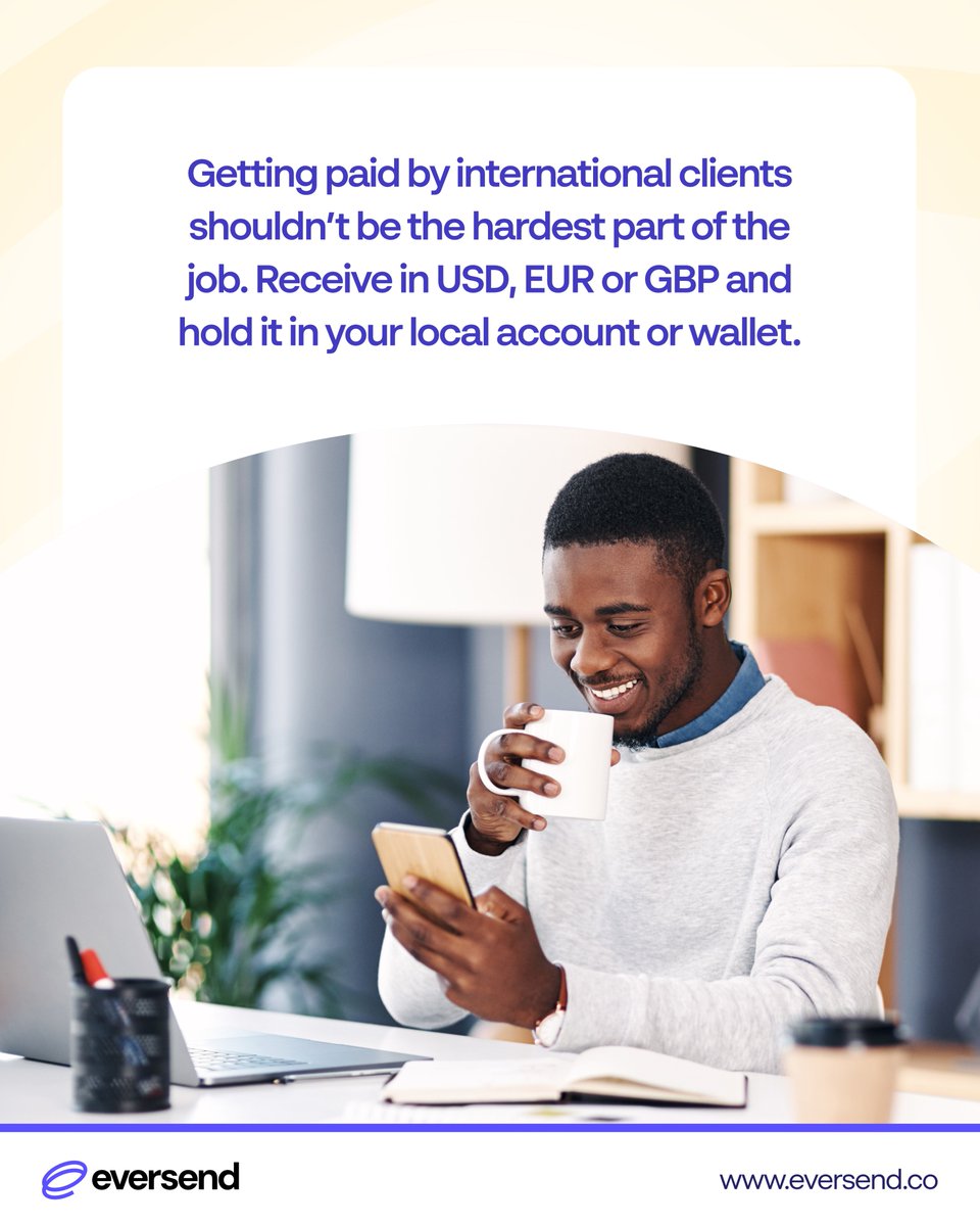 eversendapp's tweet photo. Your next payment could come from anywhere. Open a USD, EUR, or GBP virtual account with Eversend, receive international payments, and manage multiple currencies—all in one app 💯.