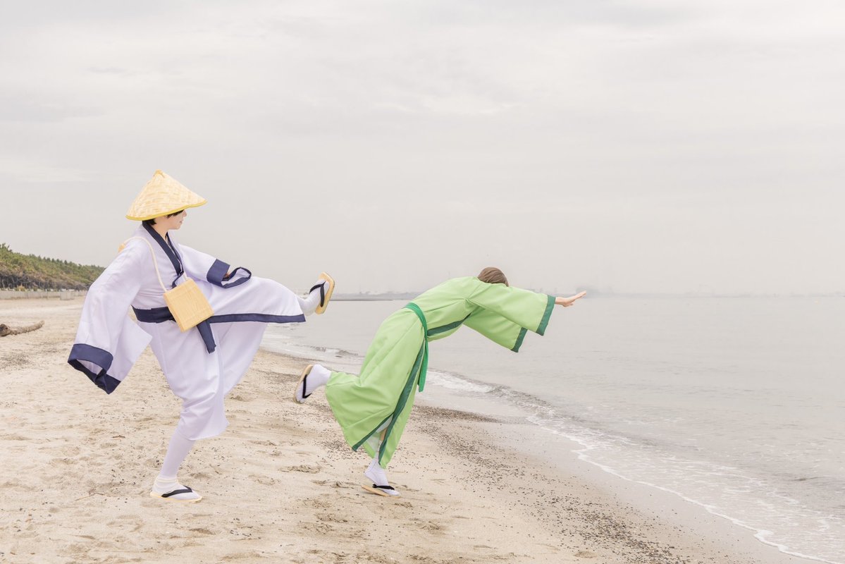 minaminami_cos's tweet photo. ギャグマンガ日和/コスプレ
〜奥の細道〜　海の日

曽良くん@minaminami_cos 
芭蕉さん@moheisan 
photo📸@xxxuhxxxx https://t.co/VVa41YzoZW