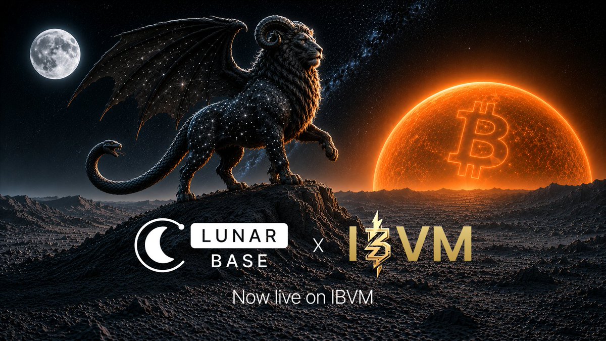 LunarBaseX's tweet photo. LunarBase is coming to @IBVMCHAIN 

Live pricing is headed for Bitcoin's L2

Tightest spreads, zero MEV

Stay tuned! https://t.co/iUk9wLnMVb