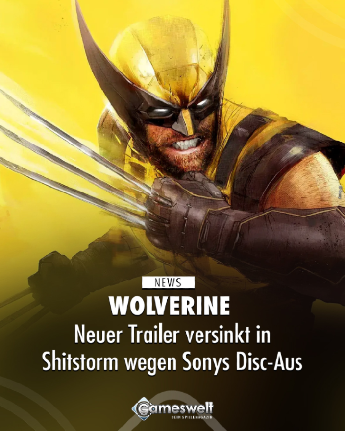 gameswelt's tweet photo. Wolverine-Trailer wird zum Schauplatz für Disc-Protest: Insomniac wollte mit dem neuen Trailer zu Marvel’s Wolverine Hype erzeugen. Stattdessen nutzen tausende Fans die Kommentare, um ihren Unmut über Sonys geplantes Disc-Aus ab 2028 Luft zu machen. 💬💿 https://t.co/TCyGJDf1Ba