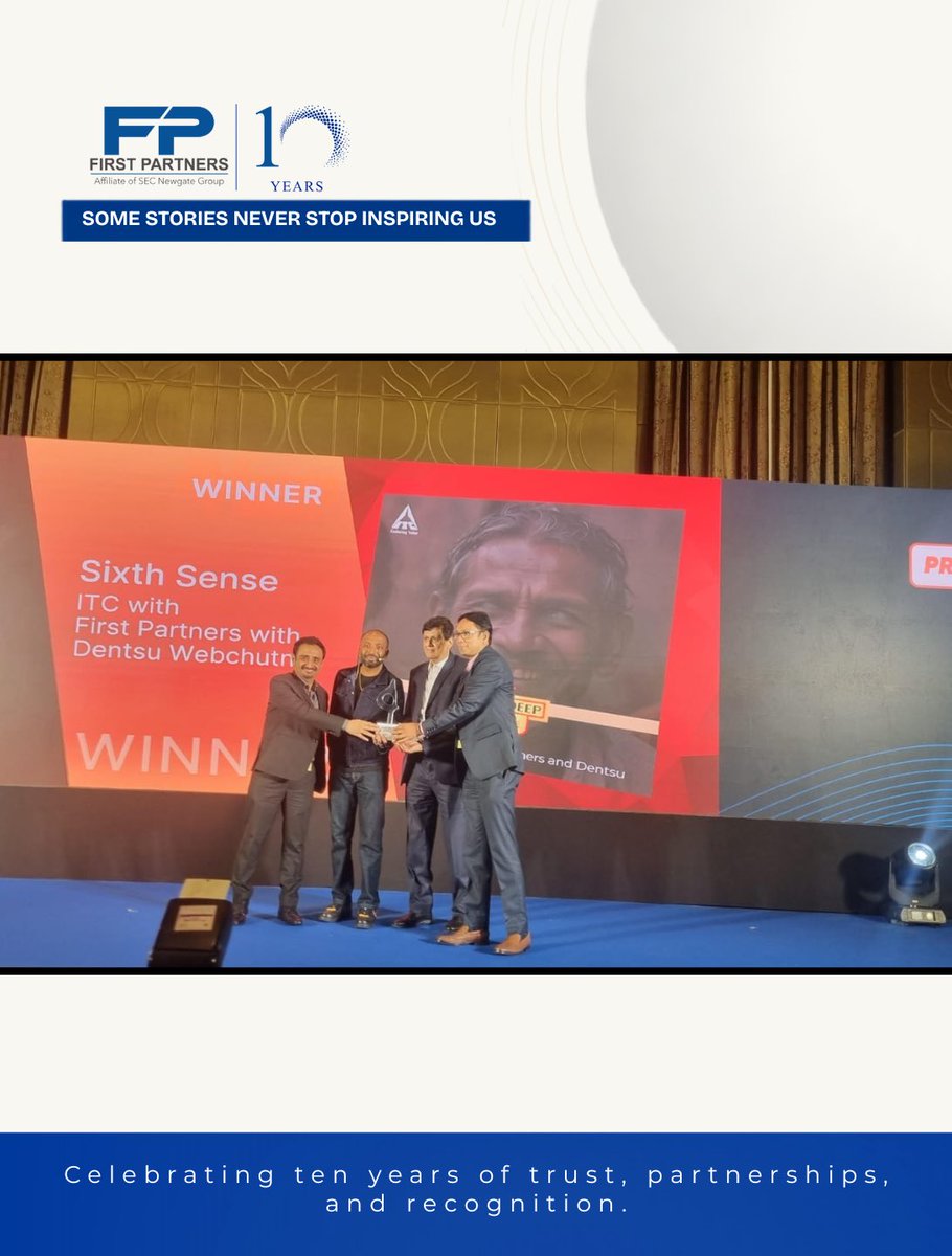 FirstPartners_'s tweet photo. When purpose meets innovation, impact follows. The Mangaldeep Sixth Sense campaign proved how inclusive thinking can transform brands earning the Diamond SABRE Award 2024. #FP10Years https://t.co/BEU2FXrDJM