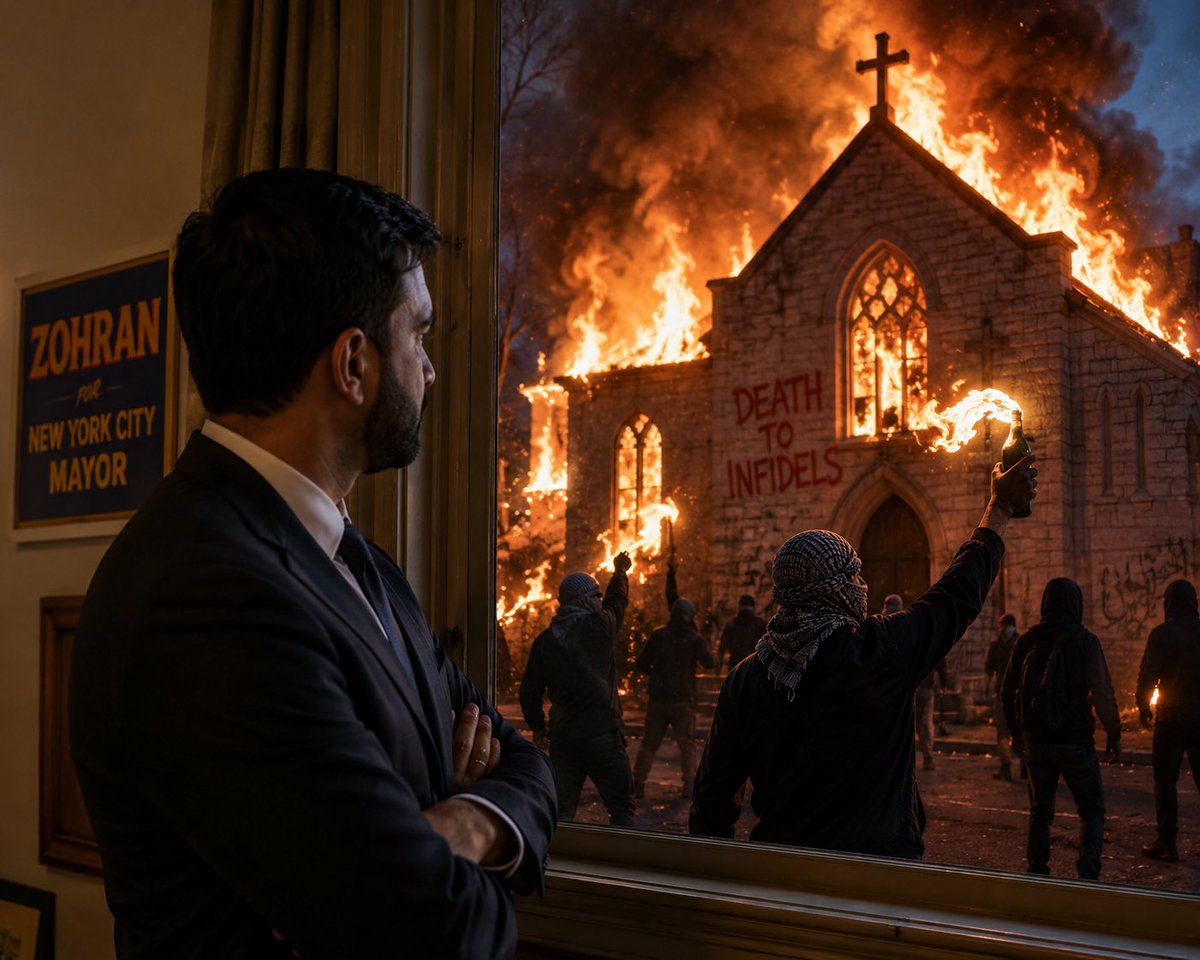 LionsOfZion_ORG's tweet photo. Mamdani keeps fantasizing about arresting Israel’s prime minister, but he can’t even stop Islamist criminals in New York from burning churches, or deal with the city’s rapists, thieves and violent offenders. Maybe he should clean up his own city before trying to fix the world. https://t.co/rrxqIaB7Bp