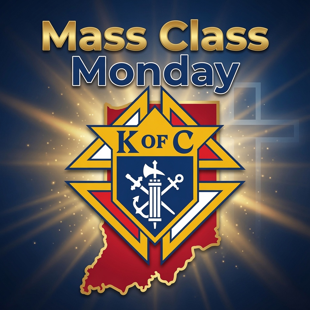 indianakofc's tweet photo. The word 'Mass' comes from the Latin 'Ite, missa est'. As Knights, we are sent to live the Gospel. How does Mass strengthen you? #KofC https://t.co/tSAZlEjnmd