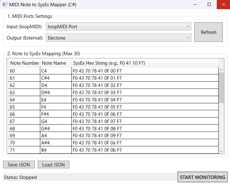 wakmin_'s tweet photo. MIDI Note ONをトリガーにSysExを送信するWindowsアプリをつくった
レジスト送りをCubaseで楽に作り込める https://t.co/hd4DmtNr0r